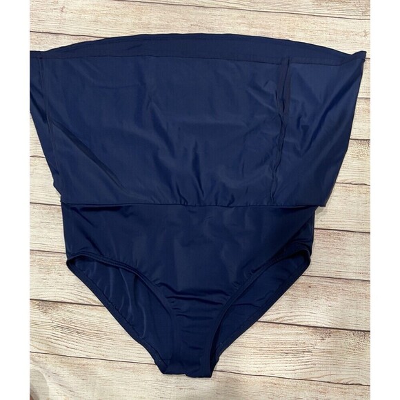 Lands End Deep Sea Built-in Brief SWIM SKIRT Navy Blue XL/18 - Picture 3 of 4
